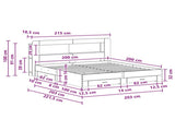 Bed Frame with Storage Grey Sonoma 200 x 200 cm Engineered Wood 3433902