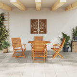 Garden Dining Set Folding 5 pcs Brown Solid Acacia Wood 3375709