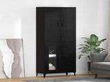 Highboard Black Oak 69.5 x 34 x 180 cm Engineered Wood 3416237