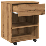 ZNTS Rolling Cabinet Artisan Oak 46x36x59 cm Engineered Wood 856661