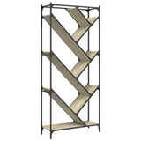 Bookcase Sonoma Oak 79x30x180 cm Engineered Wood and Metal 845432