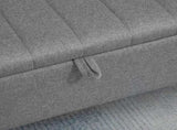 Storage Ottoman with Flip Top, Rectangular Upholstered Bench, Linen Feel Fabric Footstool with Steel T3398P328312