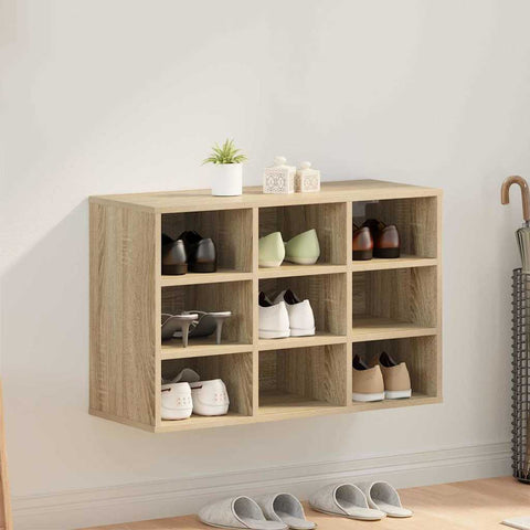 Shoe Cabinet Sonoma oak 77.5 x 30 x 51 cm Engineered wood 808678