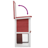 Outdoor Rabbit Hutch 1 Door Red Wood 170833