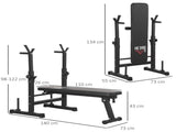 Adjustable Weight Bench, Foldable Bench, with Barbell Rack, Black T3398P349219