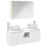 Bathroom Cabinet Set 4 pcs White Engineered Wood 3406503