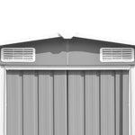 Garden Shed 257x489x181 cm Metal Grey 143349