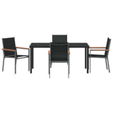 Garden Dining Set 5 pcs Black Powder-coated Steel 3379089