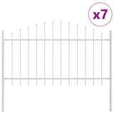 Garden Fence 7 pcs White 170 x 140 cm Powder-Coated Steel 3360167
