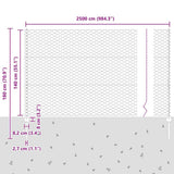 Welded Wire Fence 25 x 1.4 m PVC-Coated Steel Grey Mesh 3336868