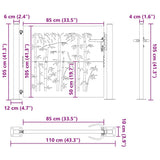 Garden Gate with Lock Black 110 x 105 cm Powder-Coated Steel 42015894