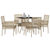 Garden Dining Set 5 pcs Beige Poly rattan 3334932