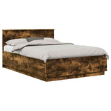 Bed Frame Smoked Oak 140 x 190 cm Engineered Wood 3408163