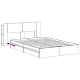 Bed Frame with Storage Sonoma Oak 150 x 200 cm Engineered Wood 3433591