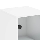 Side Cabinet with Glass Doors White 35x37x100 cm 836553