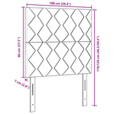 Headboard Height Adjustable Dark grey 100 cm Velvet 3337907