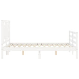 Bed Frame without Mattress White 140x200 cm Solid Wood 3194052