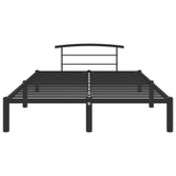 284658 Bed Frame without Mattress Black Metal 120x200 cm