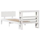 Bed Frame with Headboard without Mattress White 75x190 cm Small Single 3306071