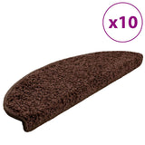 Stair Mats 10 pcs 65x21x4 cm Brown Half Round Large 149805