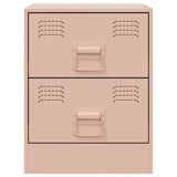 ZNTS Bedside Cabinets 2 pcs Pink 34.5x39x44 cm Steel 841622