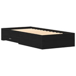 Bed Frame with Drawers Black oak 90 x 190 cm Engineered wood 3333992