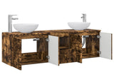 Bathroom Cabinet Set 3 pcs Smoked Oak 49.5 x 35 x 63 cm 3405622