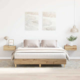 Bed Frame Artisan Oak Engineered Wood, Solid Eucalyptus Wood Double 3328725