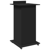 Lectern with Wheels & Drawer Black 55x55x107 cm Engineered Wood 848025