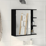 Bathroom Mirror Cabinet with Door Black Oak 62.5 x 20.5 x 64 cm 862523