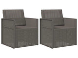 Garden Dining Chairs 2 pcs Light Grey PP 899964