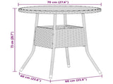 Dinner Table Grey and Acacia 70 x 70 x 73 cm Solid Acacia Wood 42026919