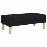 Bench with Cushion Black 113 x 57 x 39 cm Fabric 42001937
