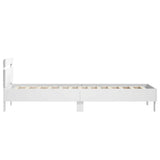 Bed Frame without Mattress with LED Lights White 75x190 cm Small Single 838750