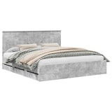 Bed Frame with Drawer Concrete Grey 180 x 200 cm Engineer Wood 3409436
