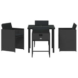 Garden Dining Set 5 pcs Black Poly Rattan 3380689