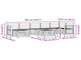 Outdoor Sofa Set 8 pcs White 59 x 59 x 37 cm Solid Acacia Wood 3392244