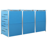 Triple Wheelie Bin Shed 207x77.5x112.5 cm Stainless Steel 149568
