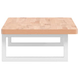 Basin Shelf Wall Mounted Steel and Solid Wood Beech 3302352