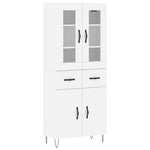 Highboard White 69.5x34x180 cm Engineered Wood 3198561