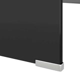 244141 TV Stand/Monitor Riser Glass Black 120x30x13 cm