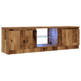 TV Cabinet with LED Lights Old Wood 120x30x36 cm Engineered Wood 856347