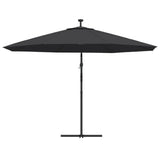 Cantilever Garden Parasol with LED Lights Black 350 cm 313784