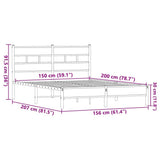Bed Frame without Mattress Brown Oak 150x200 cm King Size Engineered Wood 4017310