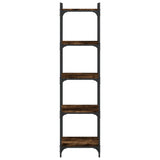Bookcase 5-Tier Smoked Oak 40x30x154 cm Engineered Wood 837639
