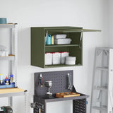 Wall Cabinet for Garage with Gas-lift Door Olive green 883271
