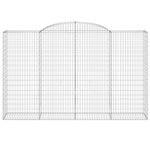 Arched Gabion Baskets 10 pcs 300x50x180/200 cm Galvanised Iron 3146781