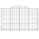 Arched Gabion Baskets 10 pcs 300x50x180/200 cm Galvanised Iron 3146781