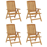 Reclining Garden Chair Set of 4 Teak Solid teak wood Medium 3154923