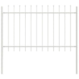 ZNTS Garden Fence with Spear Top - White, 6.8 x 1 m, Steel 3334080